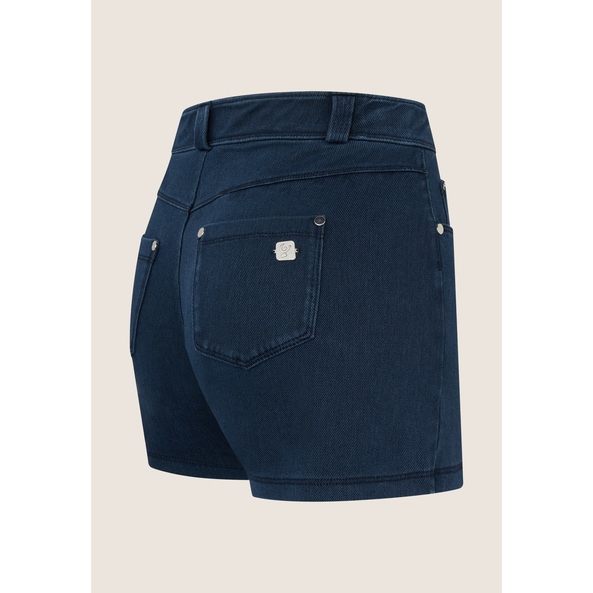 Shorts denim da donna con vita regular lavaggio scuro