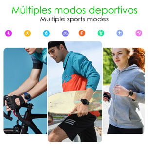 Smartwatch ZW45 con notifiche app, chiamate Bluetooth. Monitor della pressione sanguigna e dell'ossigeno. Corona multifunzione.