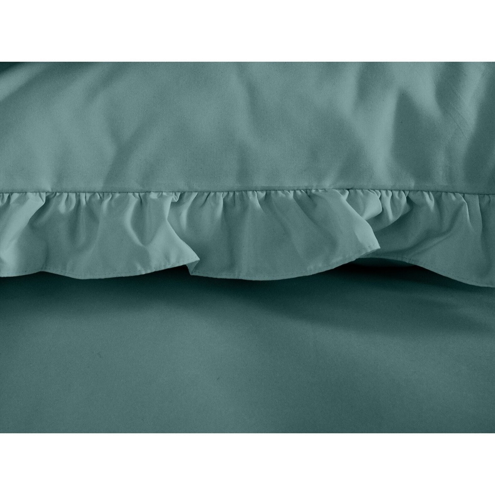 Parure De Couette 3pcs Microfibre Falbala Verte