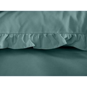 Parure De Couette 3pcs Microfibre Falbala Verte