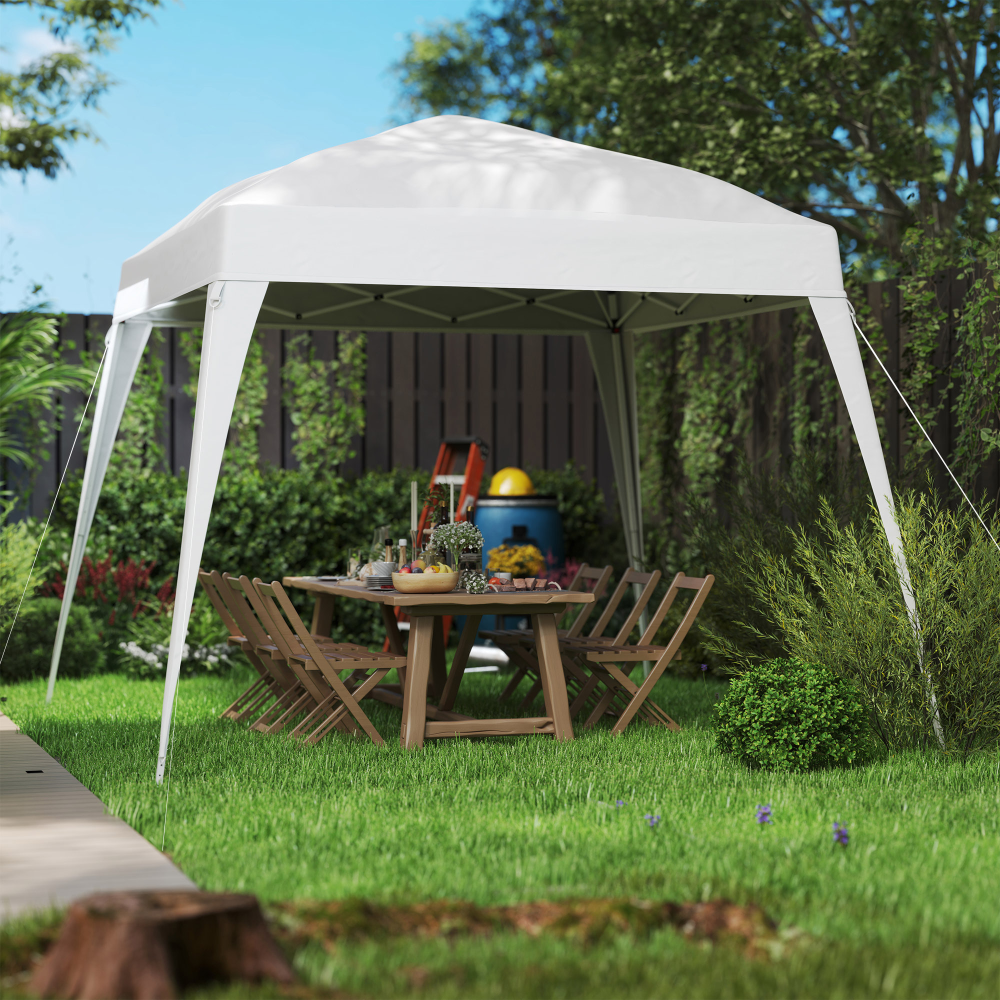Toldo de Pérgola de Recambio 3x3m Techo de Repuesto para Carpa Plegable de Jardín de Tela Oxford con Protección UPF 50+ Impermeable Cierres de Velcro y Ganchos Elásticos Blanco