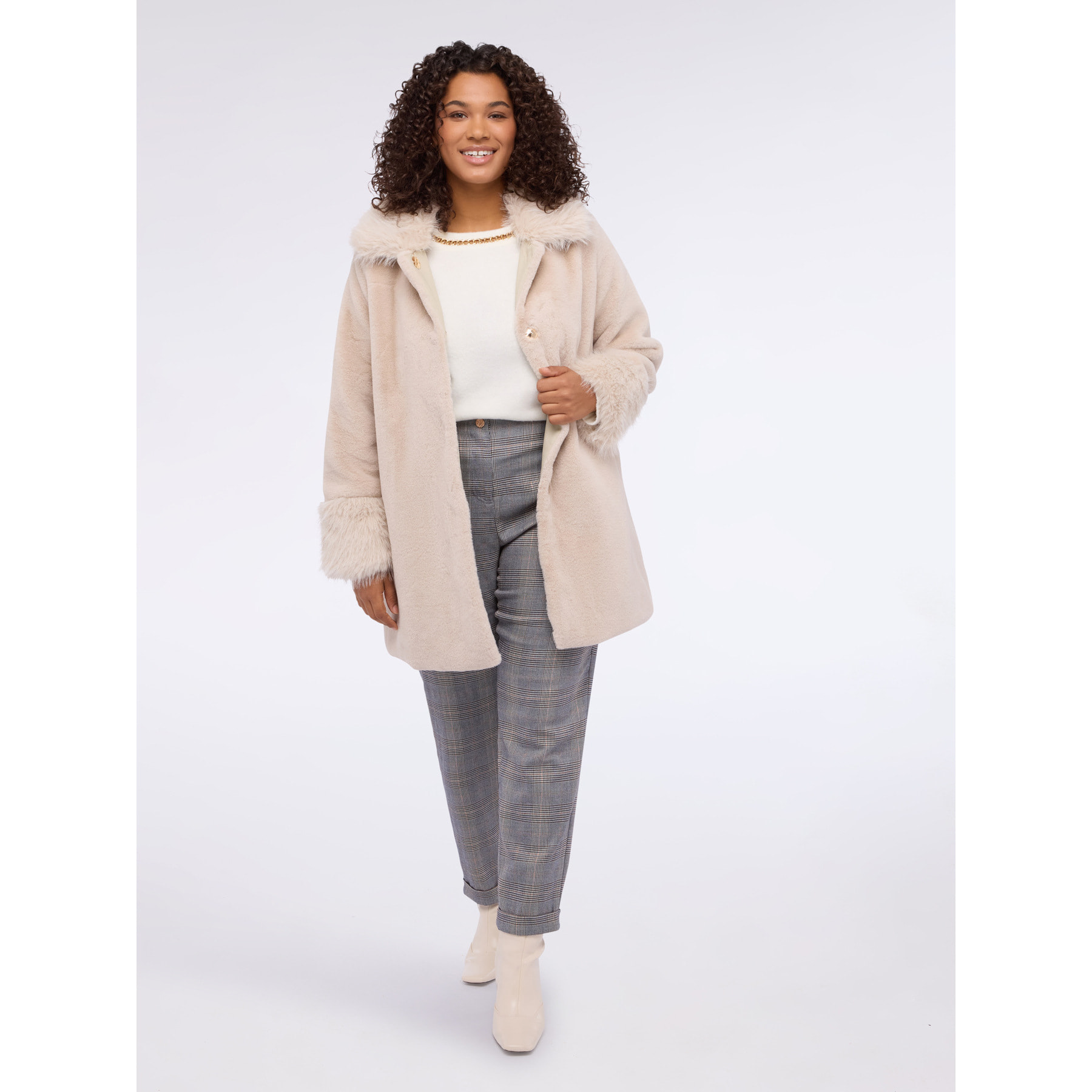 Fiorella Rubino - Cappotto peluches - Beige