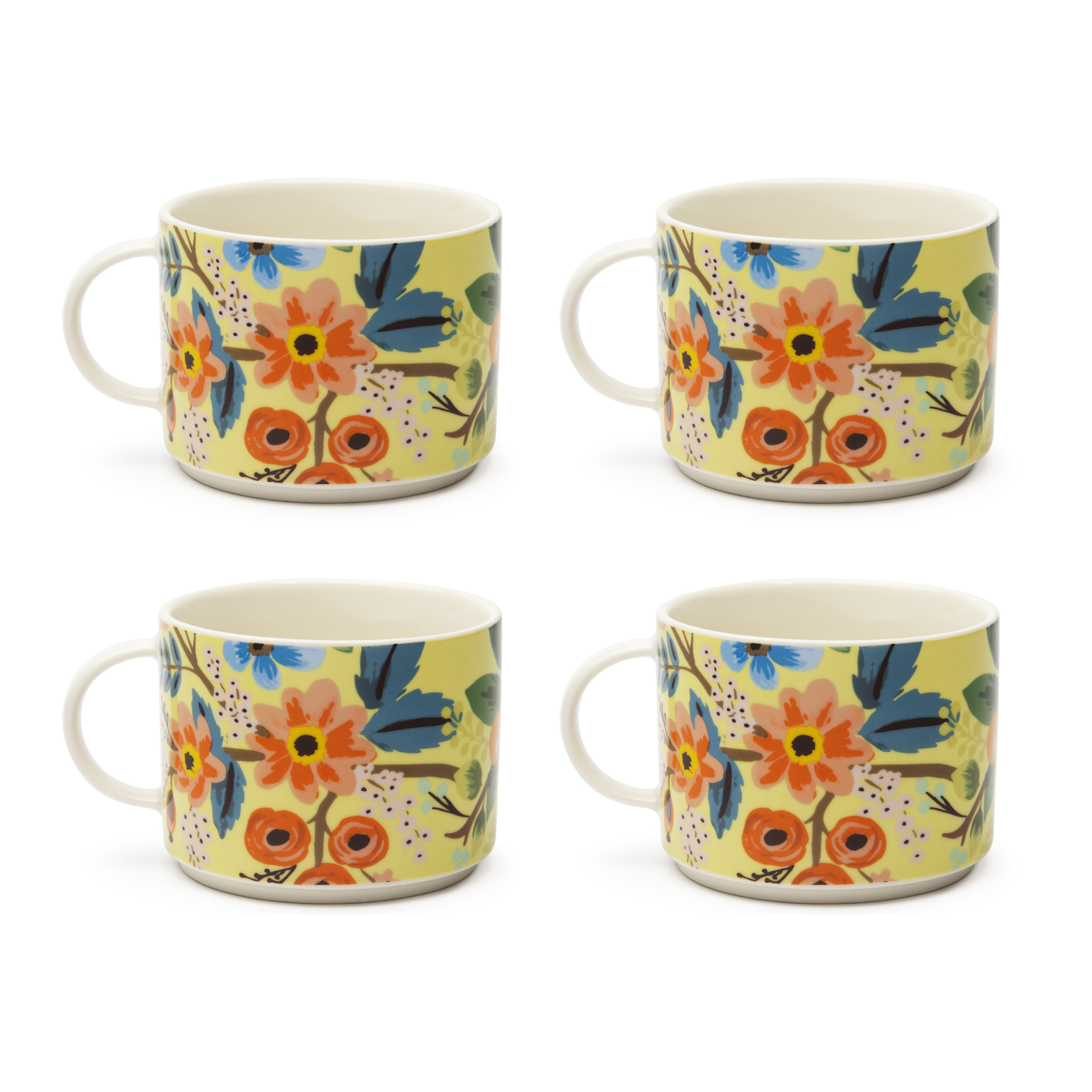Set de 4 Tasses Jumbo Excelsa – Fiori Frida, New Bone China Multicolore