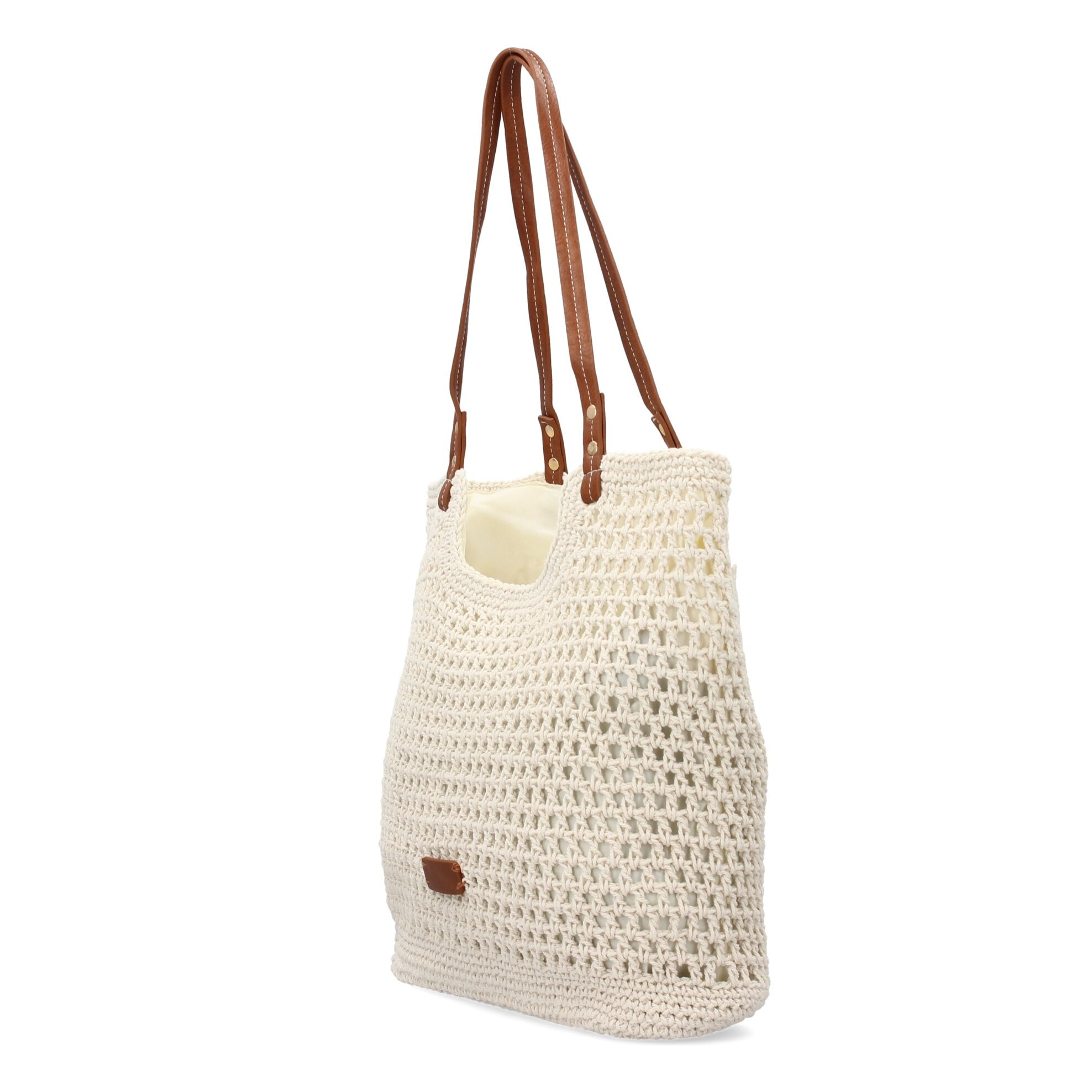 Bolso de hombro para mujer de rafia, diseño moderno con adornos, comodo.