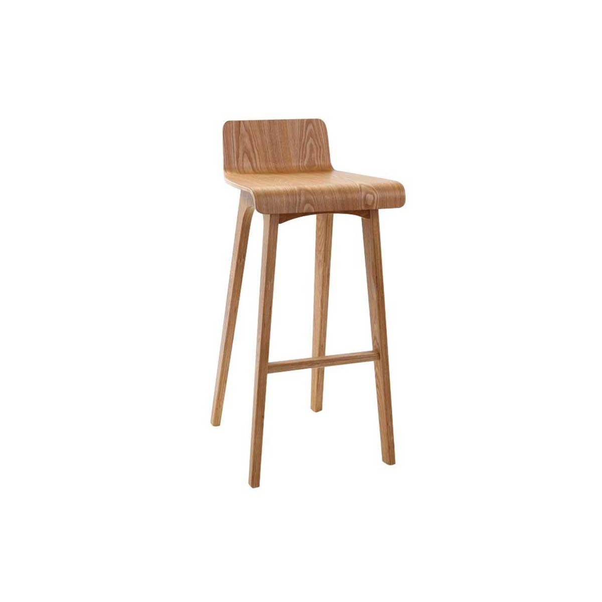 Chaise de bar scandinave en bois clair H75 cm BALTIK