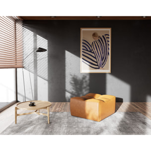 Alya - pouf en simili - Cognac