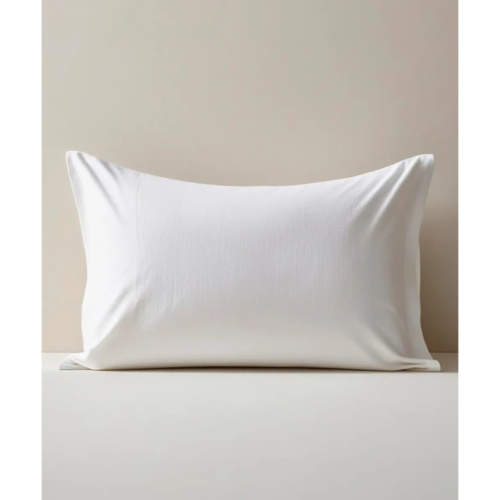 Coppia Federe cuscini letto PERCALLE BIANCO tinta unita 100% Percalle di Cotone e Made in Italy