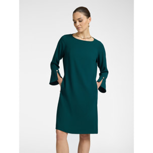 Elena Mirò - Vestido de tejido crêpe - Verde