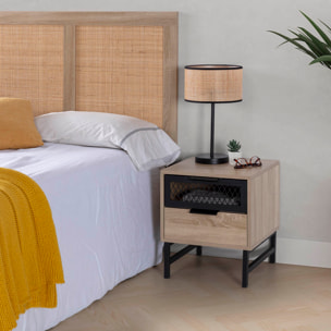 Mesita de noche Hera 1 puerta 1 cajón color madera