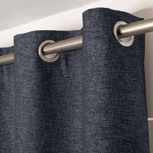Rideau uni occultant 'natté' - Gris anthracite