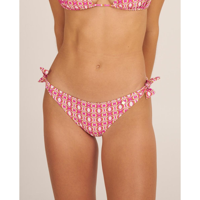 Braga de bikini clásica con lazos en tejido estampado