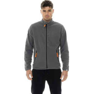 Pile in micropolar collo alto e zip con etichetta Leone 1947