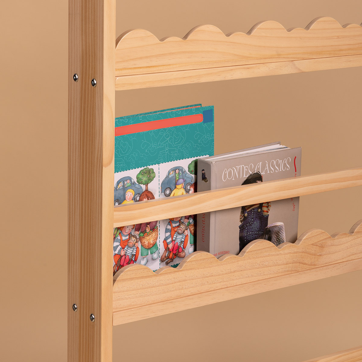 Estantería de madera STORY STAND Montessori para cuentos y libros infantiles