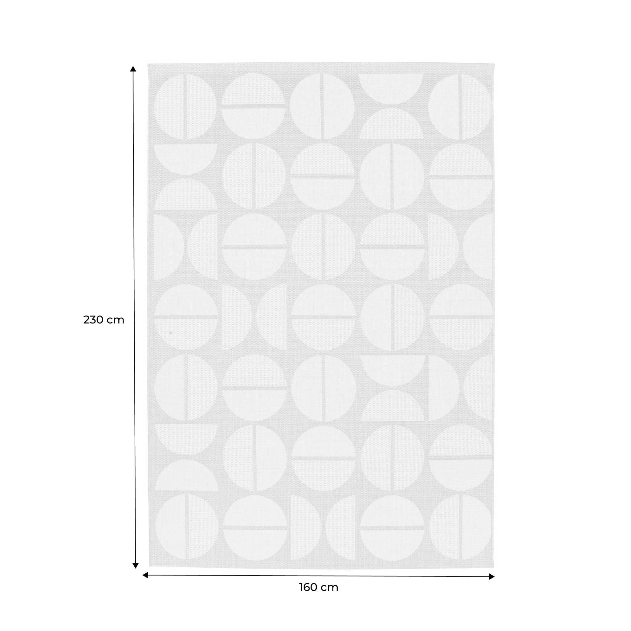 Tapis intérieur/extérieur motifs géométriques beige polyester recyclé Megan 160x230cm