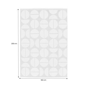 Tapis intérieur/extérieur motifs géométriques beige polyester recyclé Megan 160x230cm