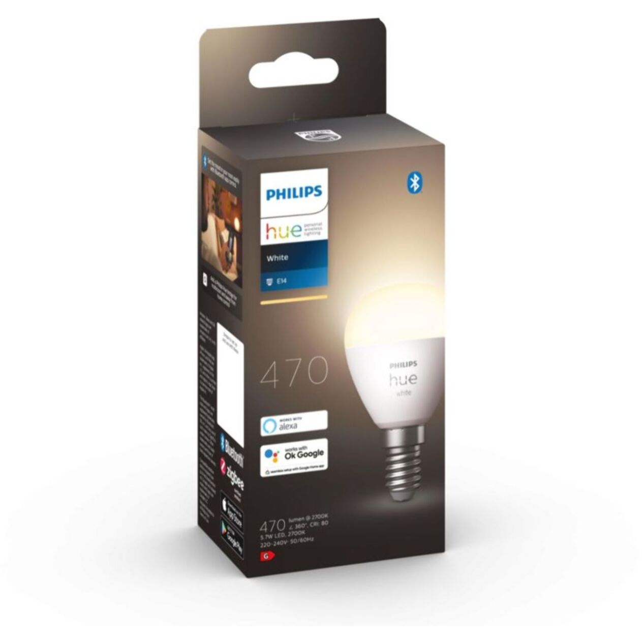 Ampoule LED connectée PHILIPS HUE E14 White Sphérique