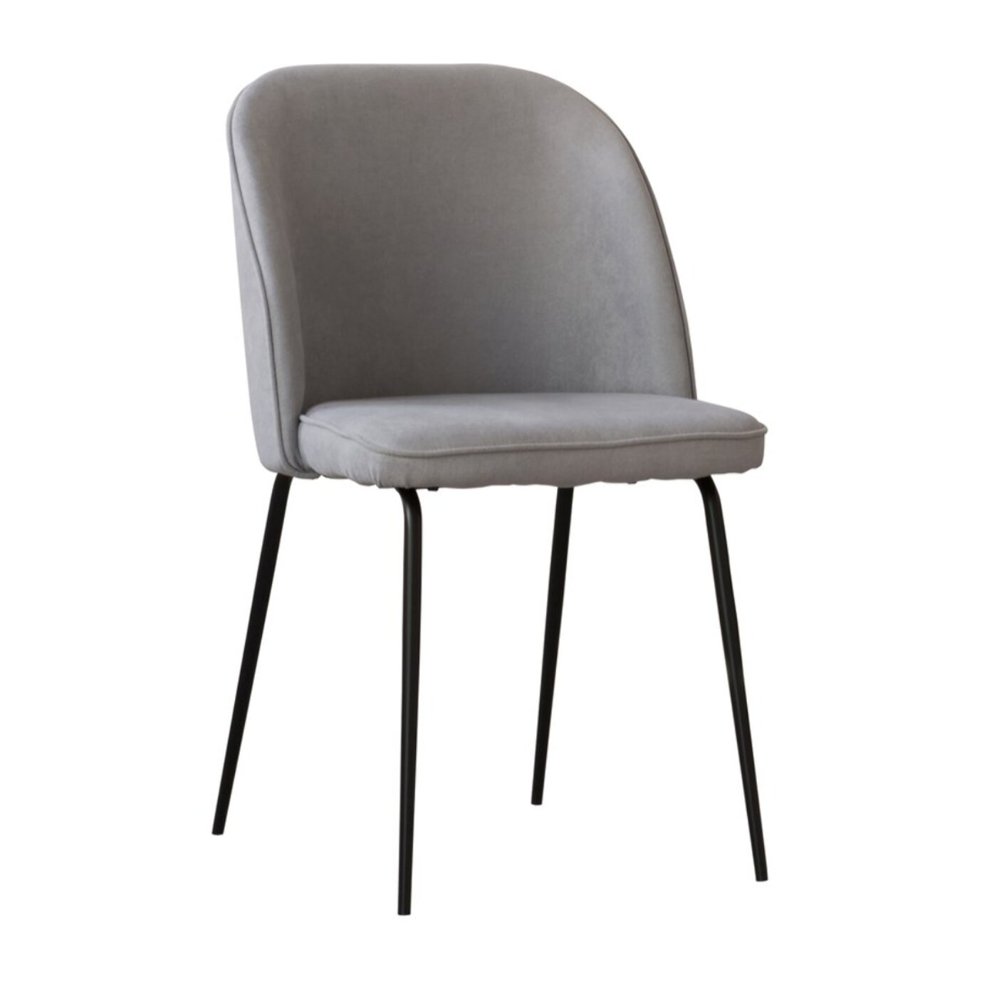 Chaise rembourrée Leivar -tissu. pieds métalliques-couleur gris 48 x 86 x 54 cm