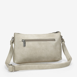 Bolso bandolera piedra con cremalleras y tachas