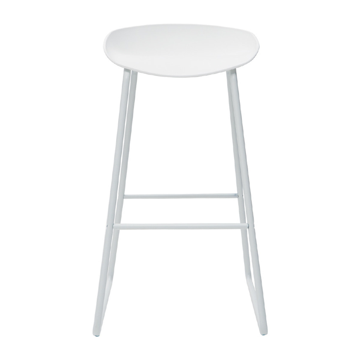 Tabourets de bar design blancs H75 cm  (lot de 2) PEBBLE