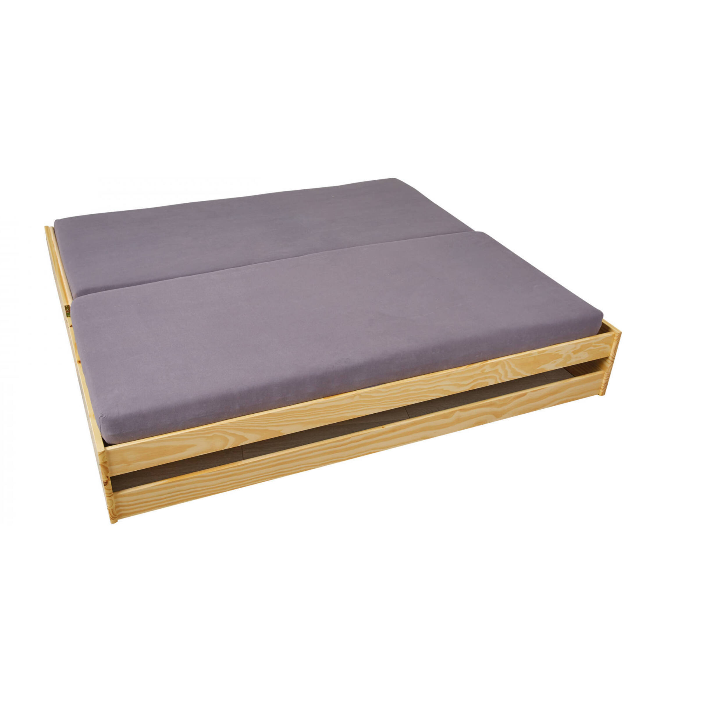 Letto singolo trasformabile in tre letti, 97 x 209 x 65, Rovere