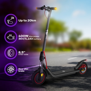 Trottinette Électrique Adulte  UrbanGlide 85 Lite –  Moteur 1100W -  Autonomie Jusqu'a 20 km - Pneu 8,5" Gonflable - Batterie 42V/5,2Ah - Poids 15Kg