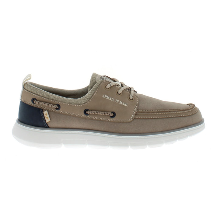 Armata di Mare Scarpe Uomo da Barca Stringate con Soletta Rimovibile in Memory Foam AMU S25L707 Beige