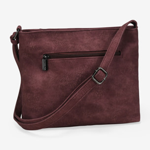 Bolso bandolera burdeos con solapa de tachas