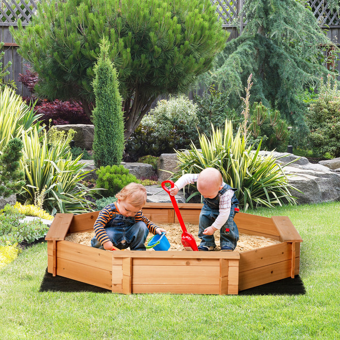 Arenero de Madera para Niños Arenero Infantil Octágono con Cubierta de Poliéster y Tela no Tejida Juego para Niños de 3-8 Años para Patio Jardín 139,5x139,5x21,5 cm Rojo y Azul