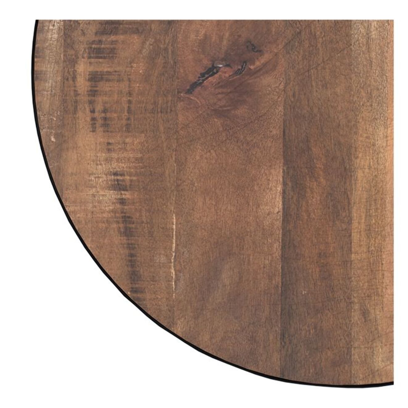 Table basse ronde en bois massif et métal D70 cm - Tajy
