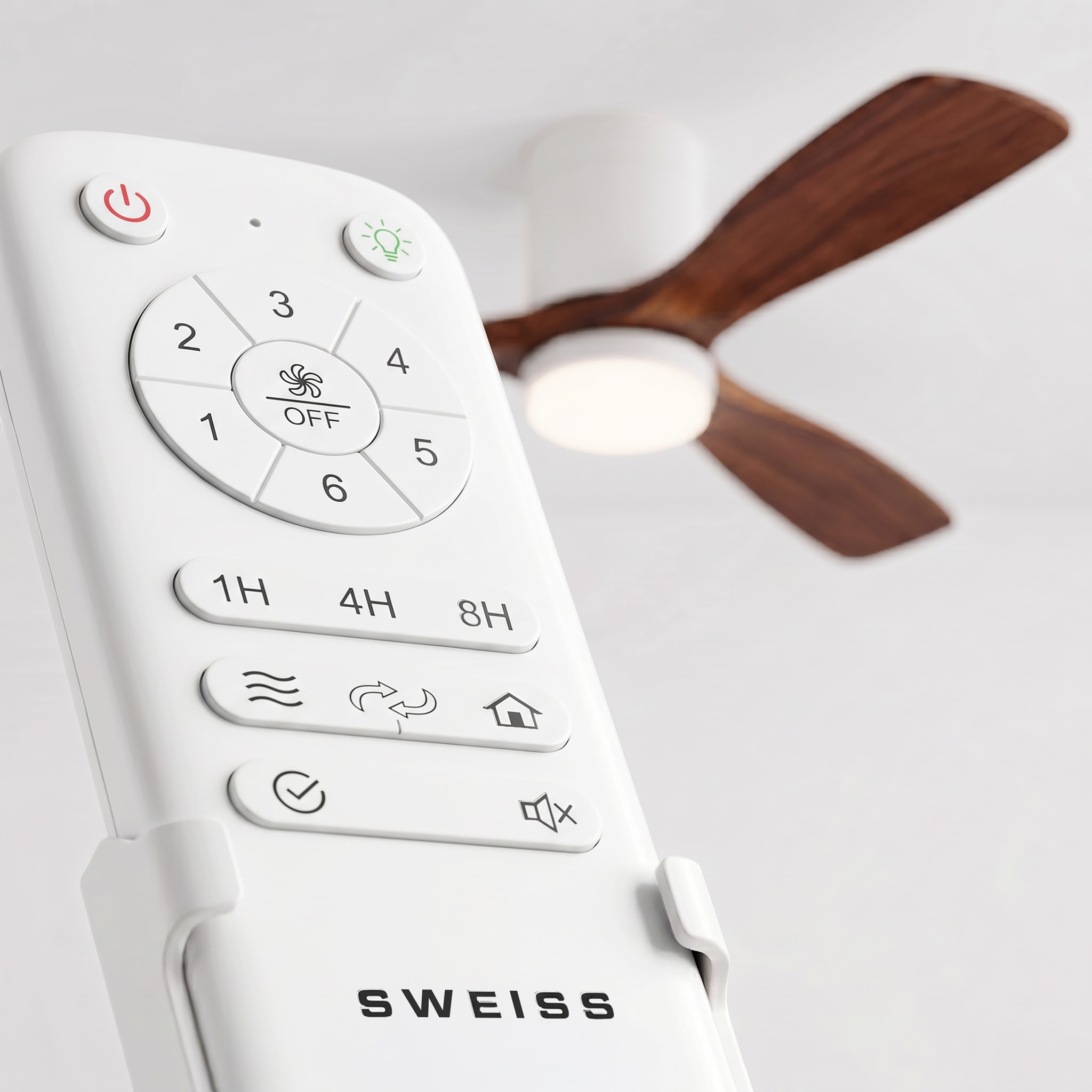 Ventilador de techo FLOW26 con luz LED y mando a distancia