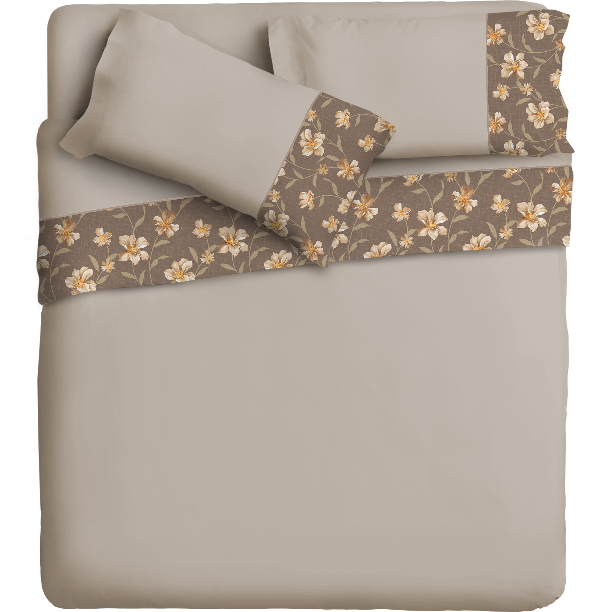 Completo letto Armonie IPERSAN Puro Cotone Gigliola Tortora