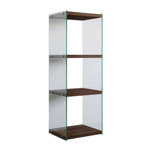 Libreria Dpersic, Scaffale da ufficio, Mobile portalibri, Biblioteca, 40x35h120 cm, Noce