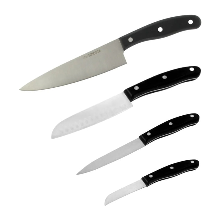 Ensemble de 4 couteaux de cuisine 20, 22, 26 et 31 cm Nirosta Fit