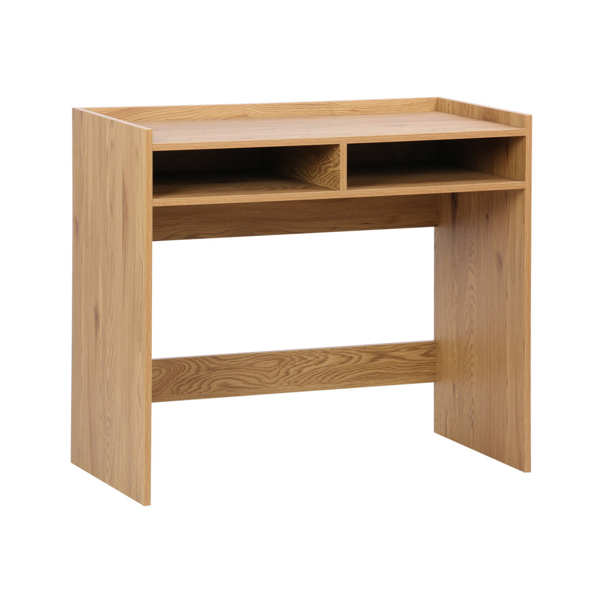 Bureau décor bois 2 casiers de rangement chêne - L 90 x P 45 x H 78 cm - Jules