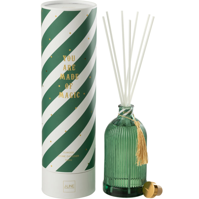 J-Line bâtonnets parfumés Magic - Elwood - verre - blanc/vert - large