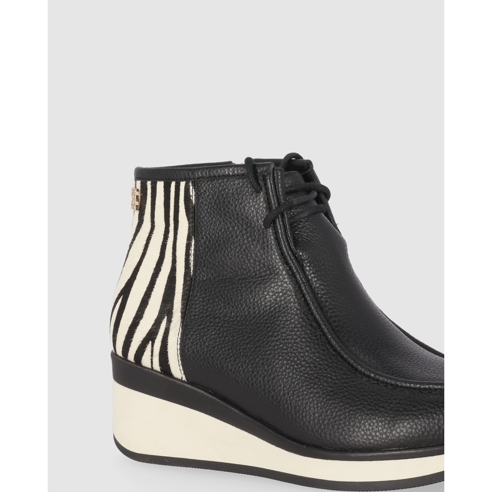 Botines de Piel - Multi-Negro - Tacón: 4 cm