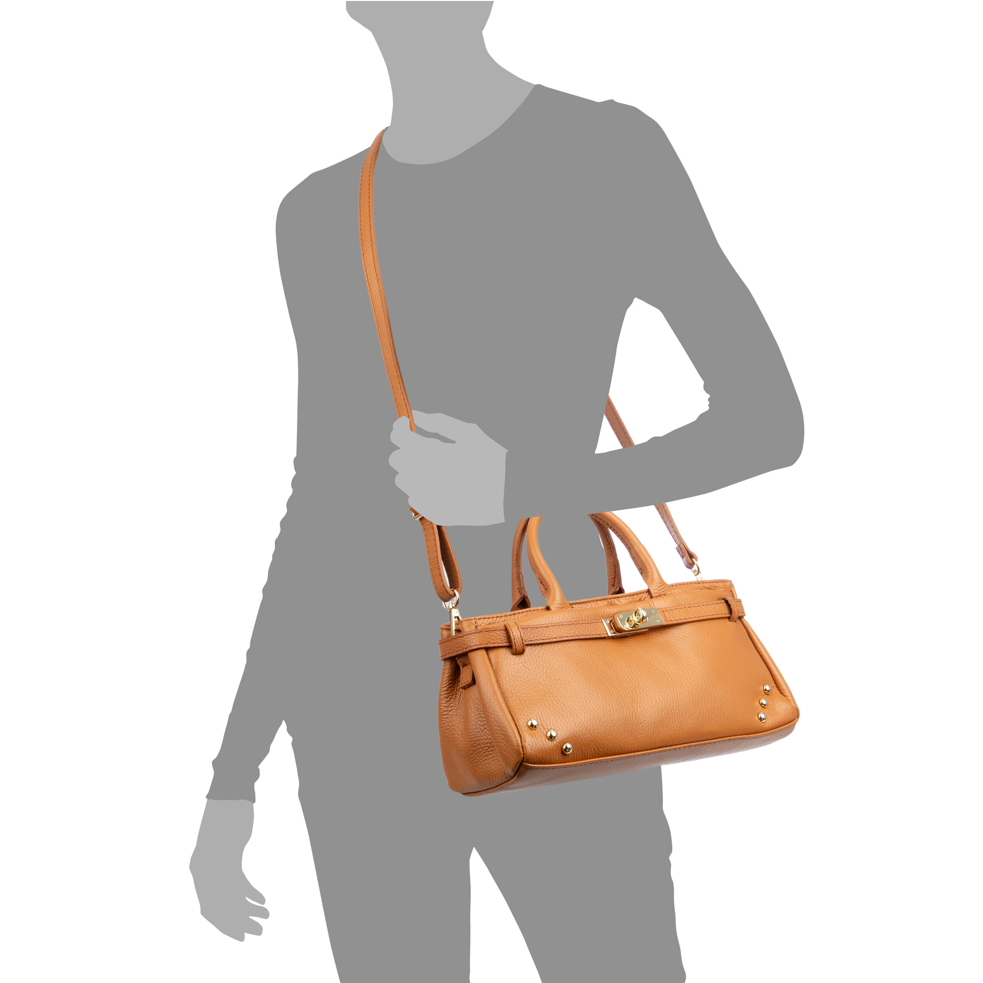 Barumini Borsa a mano Donna. Pelle autentica Dollaro