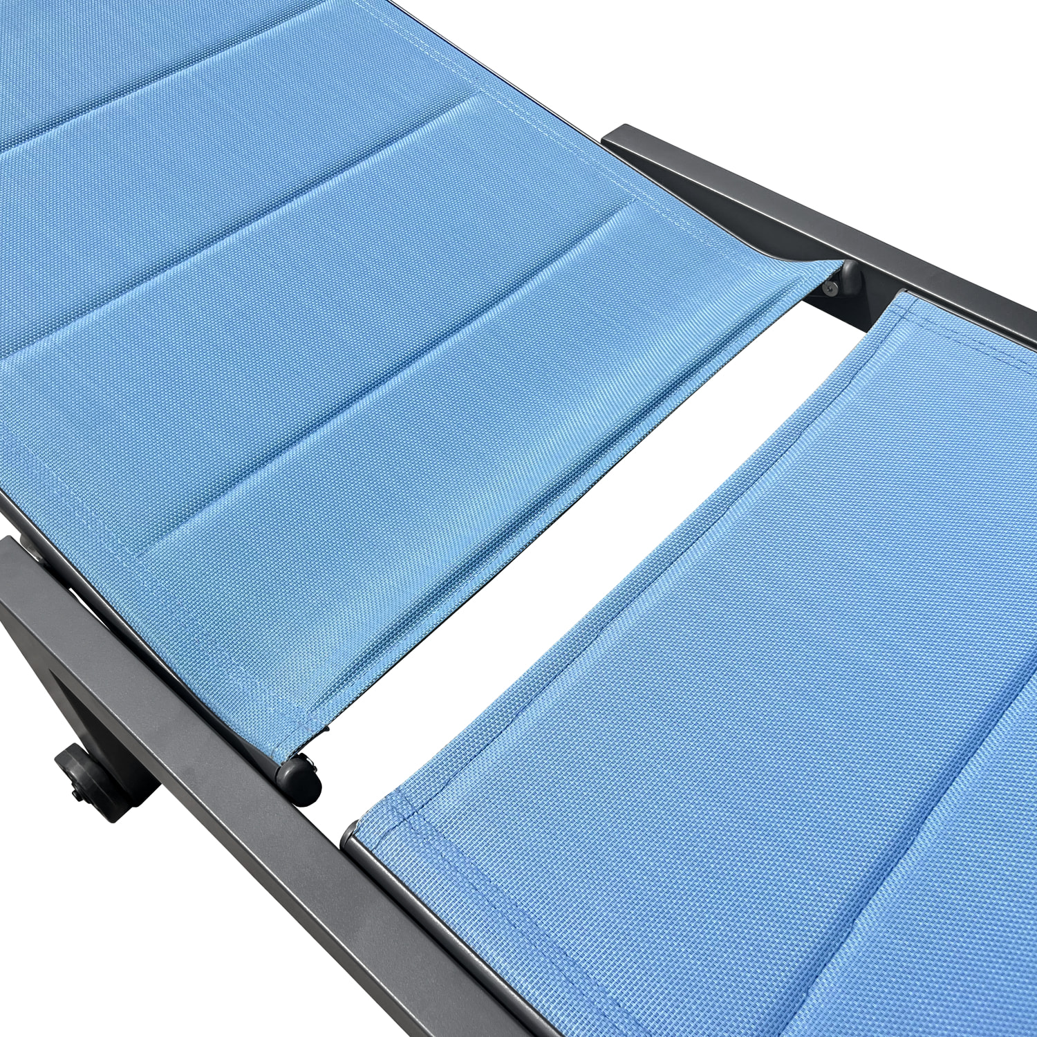 Bain de soleil BARBADOS en textilène bleu gris - aluminium anthracite