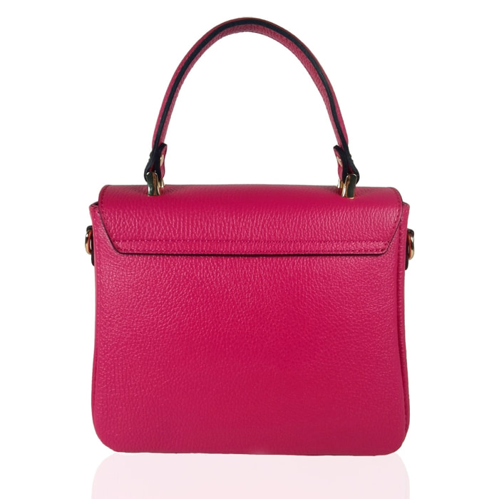 Borse Donna colore Fuxia-in pelle Made in Italy 22x22x12cm