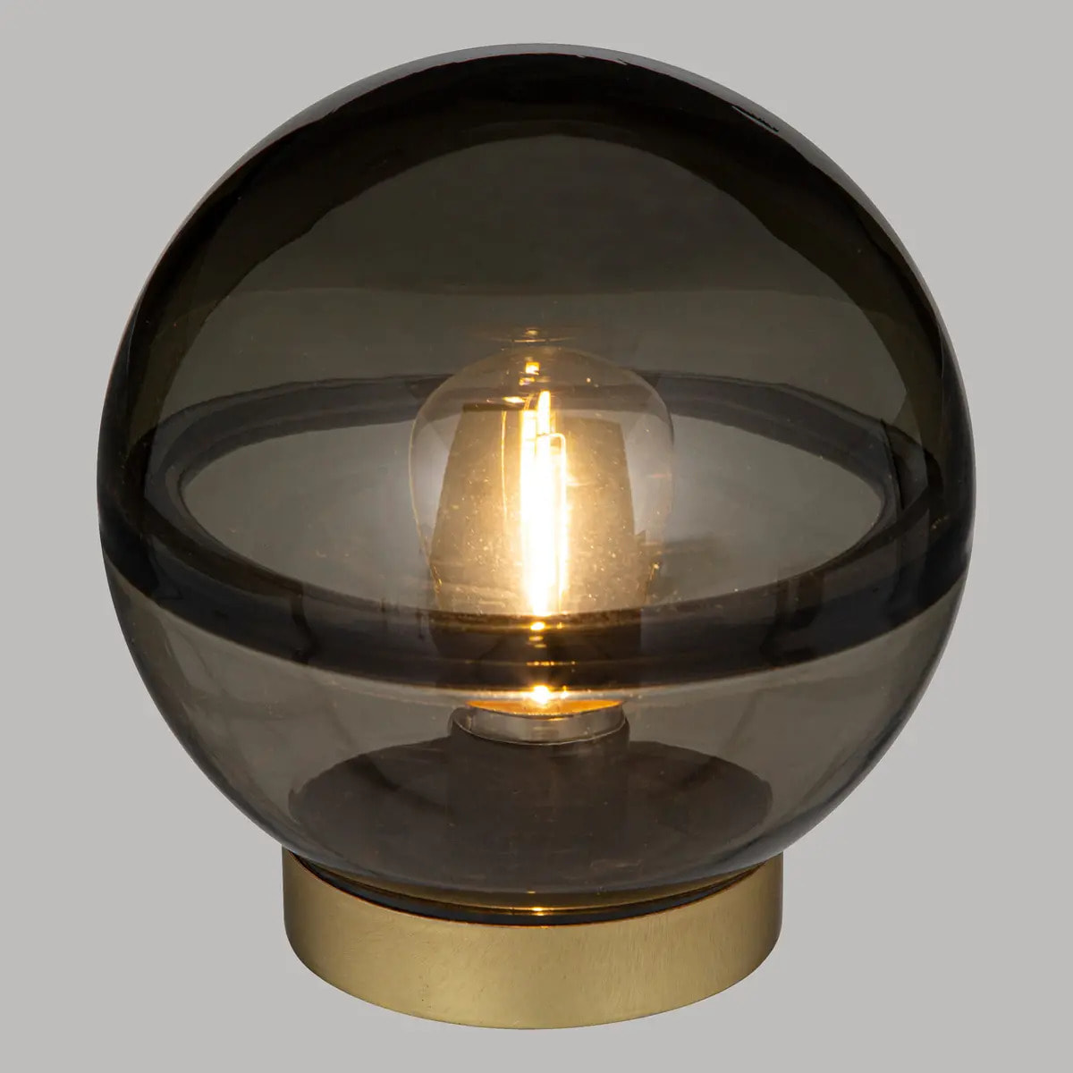 Lampe boule "Line" en verre H16cm noir