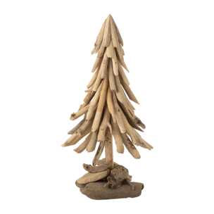 J-Line décoration Sapin de Noël sur pied - bois - naturel - medium