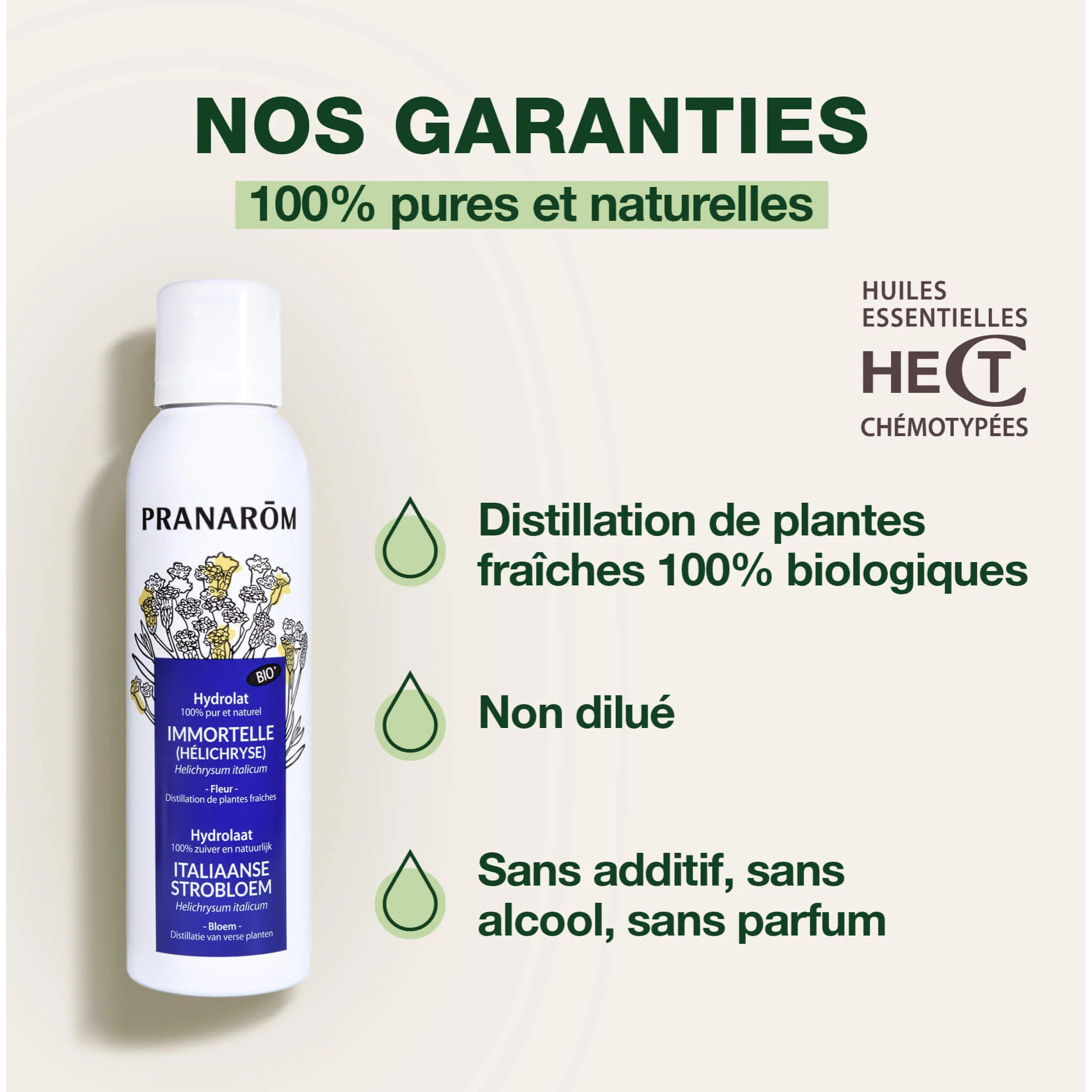 Pranarom - Hydrolat d'Immortelle (Hélichryse) - Bio - 150 ml