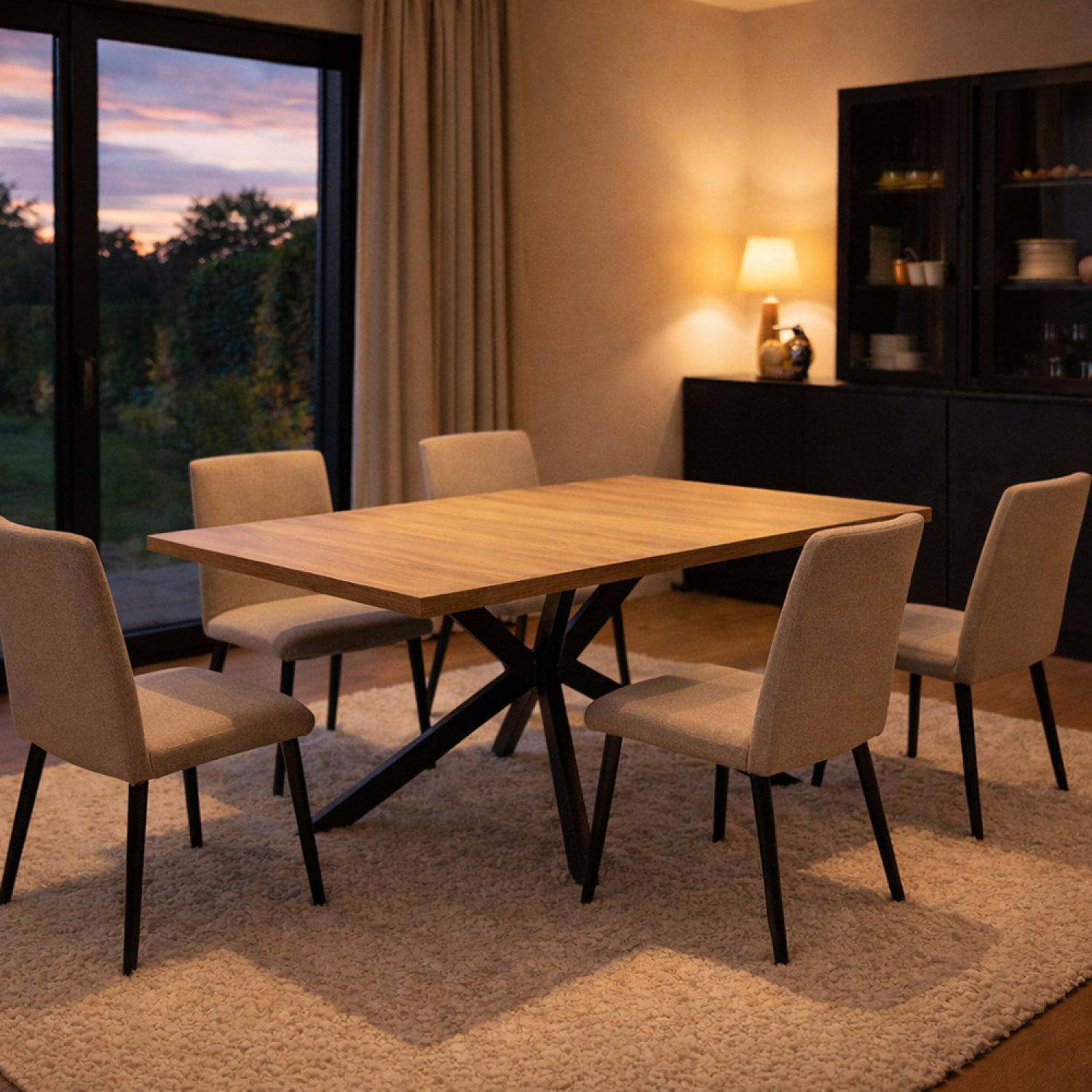 ENOLA Table extensible 8 personnes effet bois 200cm