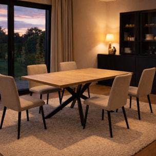 ENOLA Table extensible 8 personnes effet bois 200cm