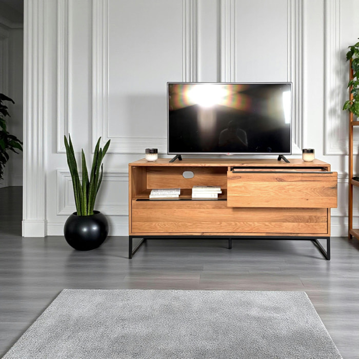 Meuble TV 145 cm en chêne clair VOLGA