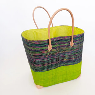 Panier artisanal de Madagascar - Tsivory SGM Vert avec pochon