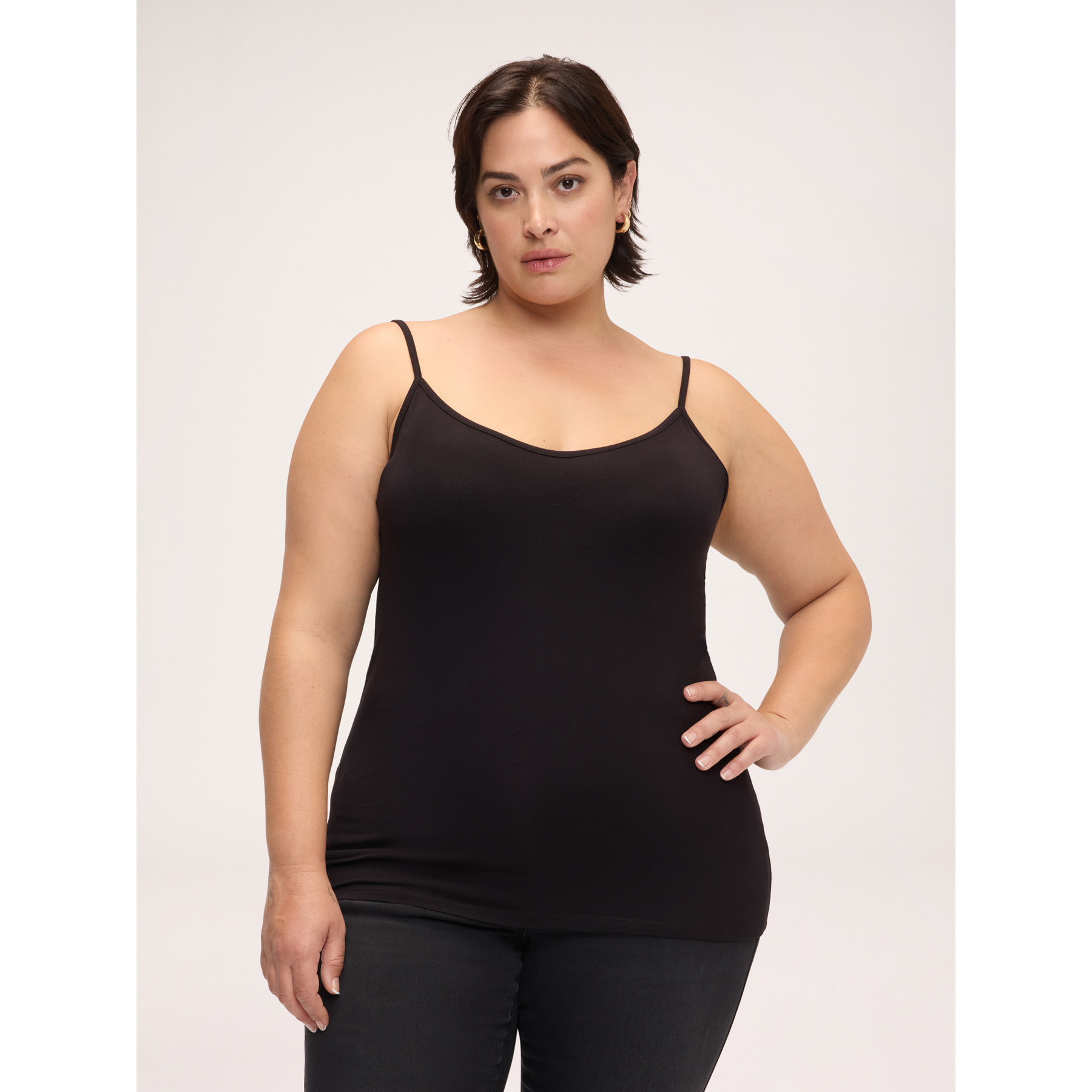 Fiorella Rubino - Top de punto de viscosa con escote en V - Negro