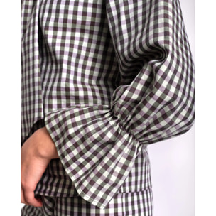 Blusa con lazada y manga con volante