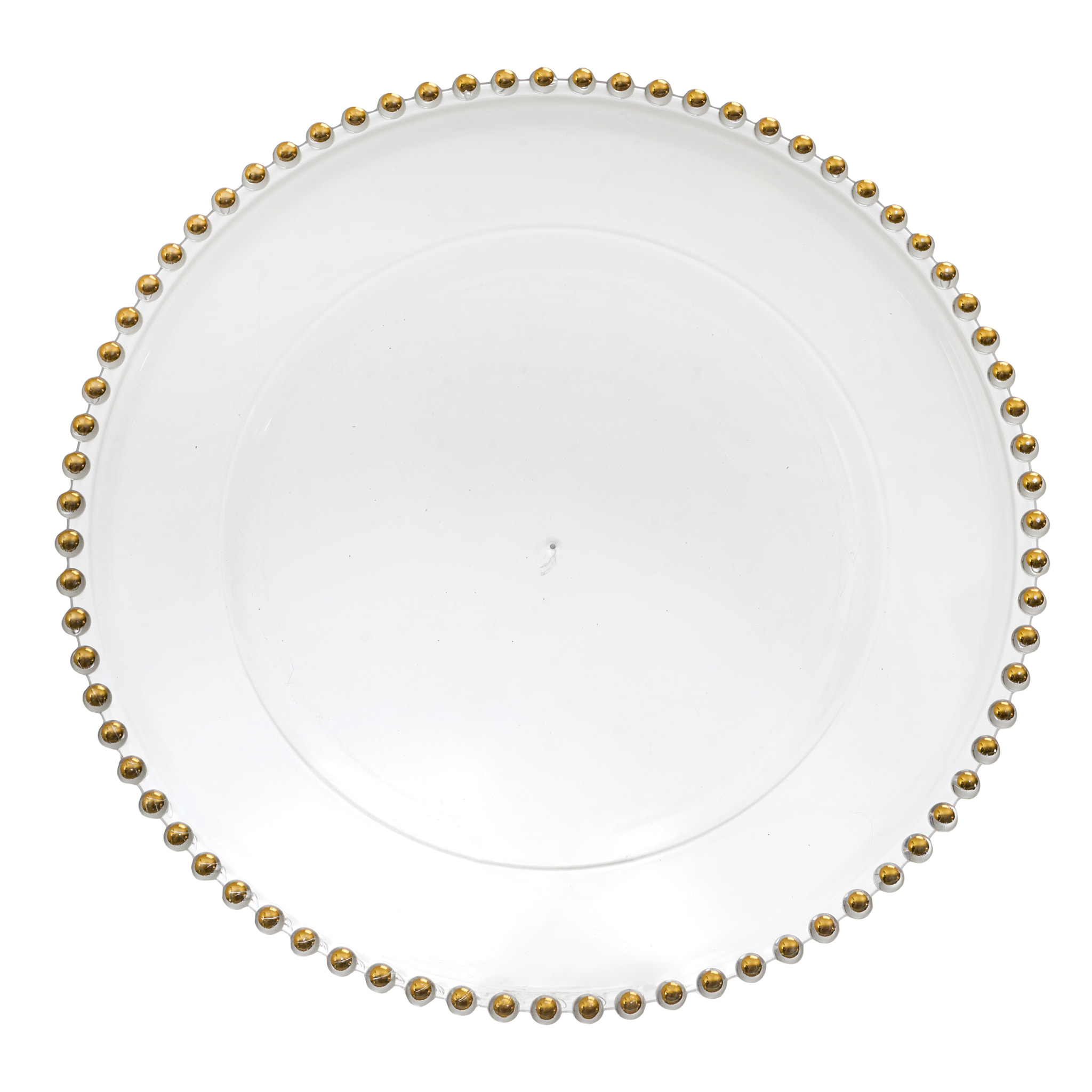 Plateau Rond - HOME DECO FACTORY - SABAH - Plastique - Transparent et Doré