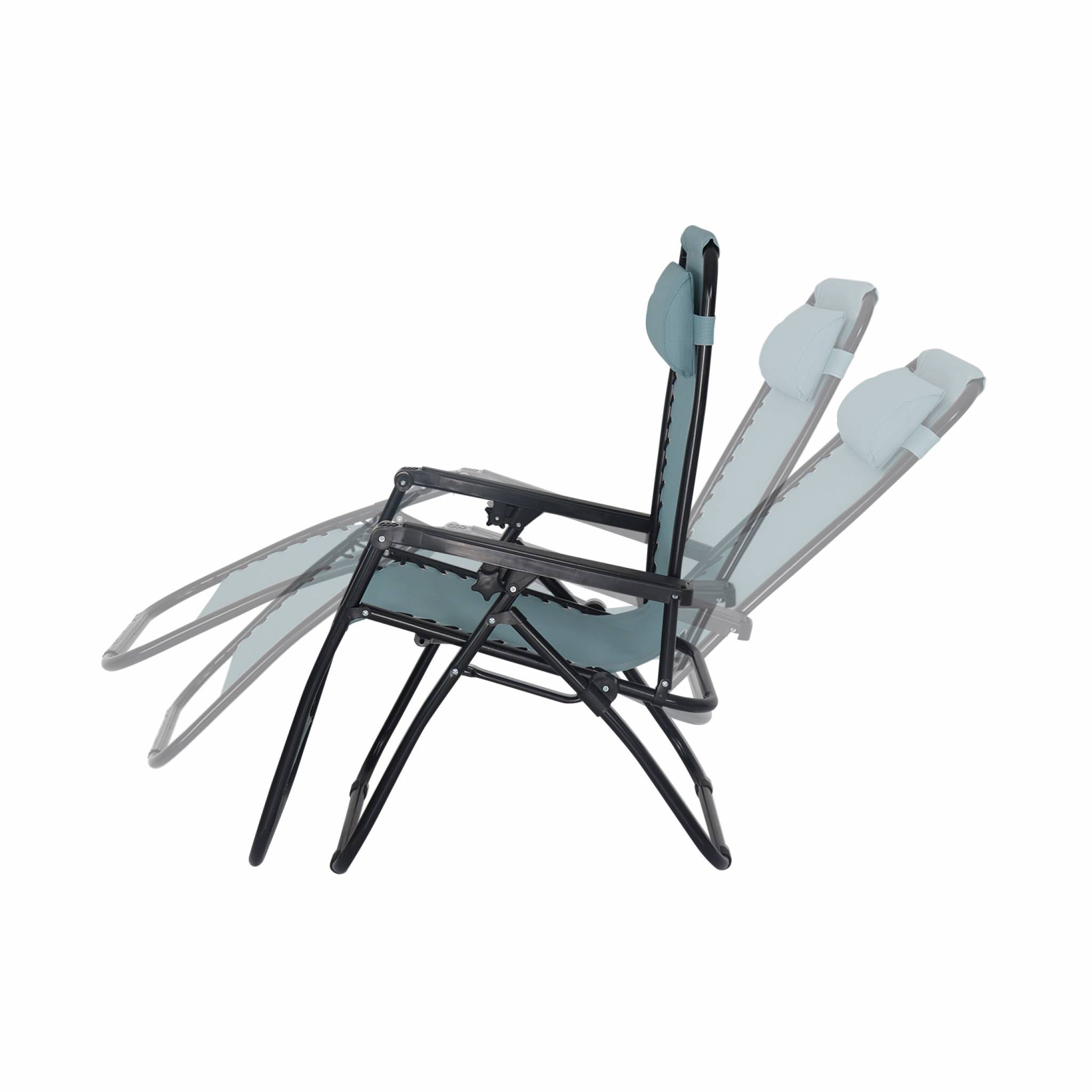 Lot de 2 fauteuils relax – Patrick – Textilène. pliables. multi-positions. émeraude
